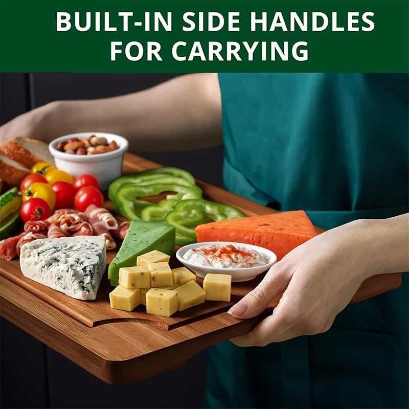 3-Piece Bamboo Cutting Board Set – Thick Multipurpose Chopping Boards Bamboo Cutting Board Set PLUSH