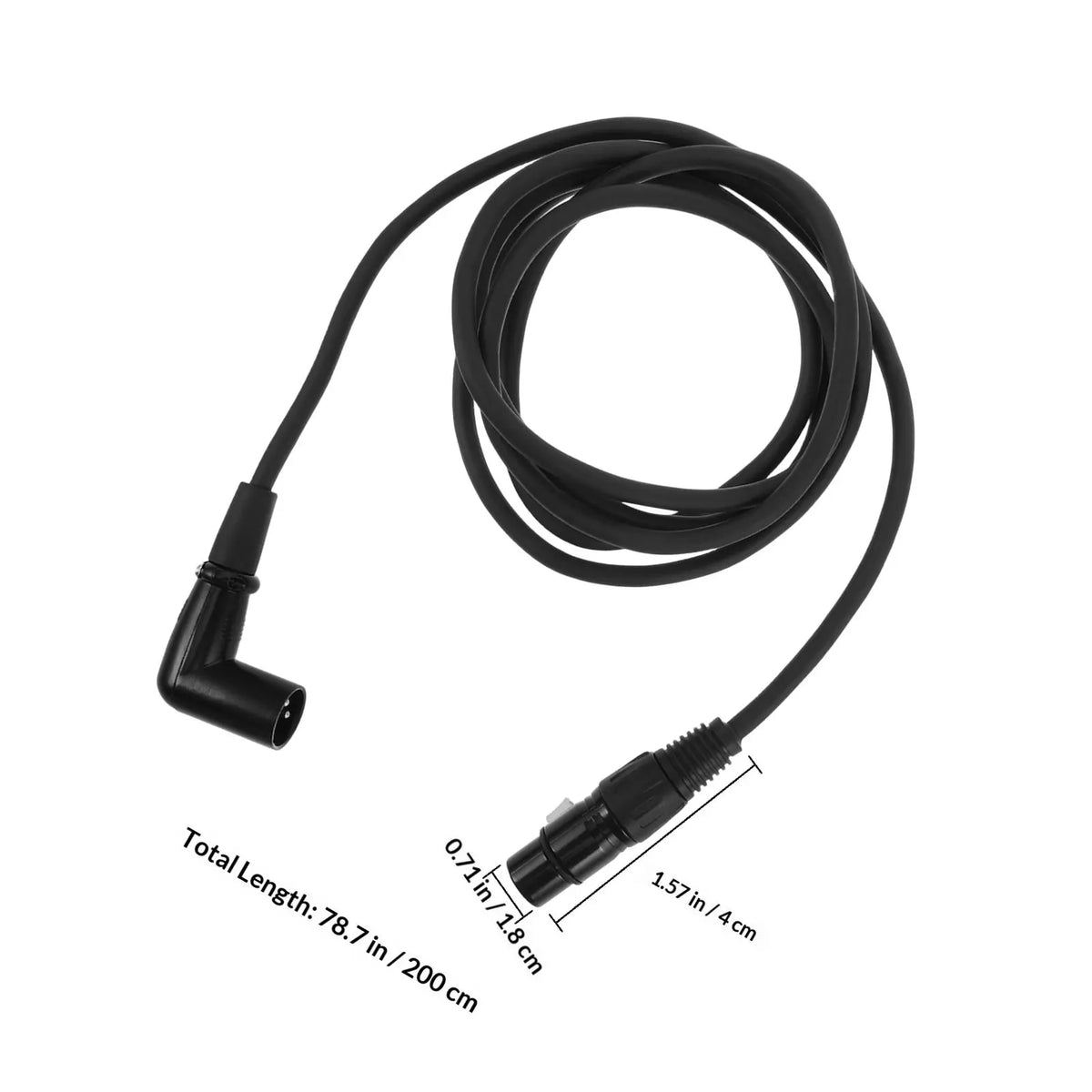 XLR Cable 3-Pin Male to Female 90° Right Angle Dual Shielded XLR Audio Cable PLUSH