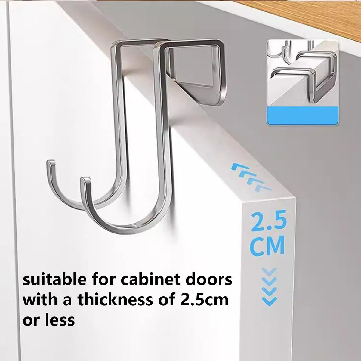 Over the Door Hooks 5-Pack – Heavy Duty Stainless Steel Door Storage Hooks PLUSH