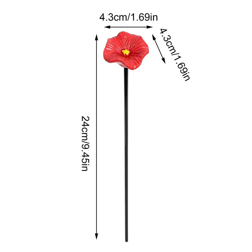 Resin Flower Bee & Butterfly Watering Station with Stake Garden Pollinator Feeder PLUSH Red