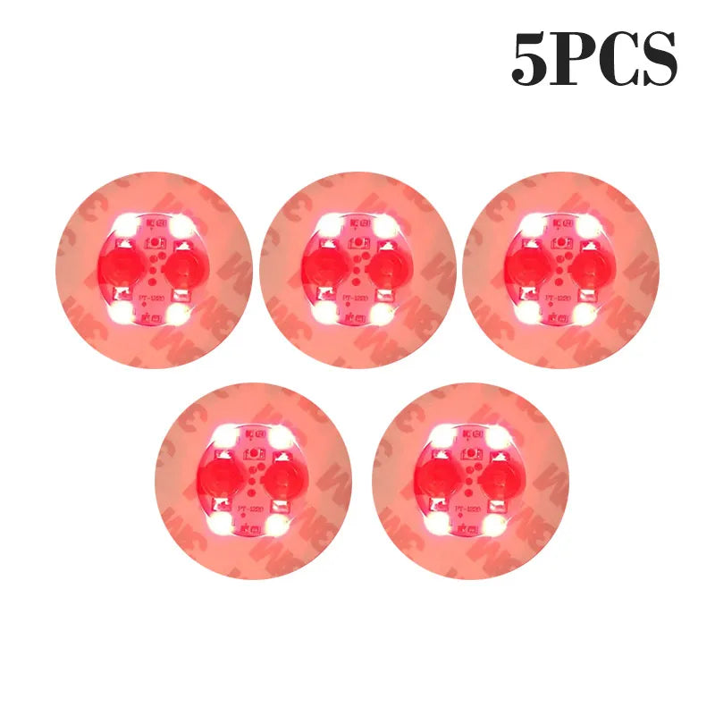 150pcs LED Luminous Coaster Stickers for Bar, Drinks & Bottles LED Party Coasters PLUSH Red-5PCS 6cm