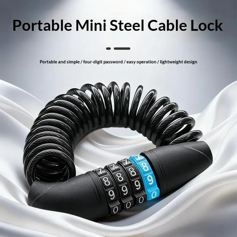 4-Digit Combination Cable Lock – Bike, Motorcycle & Helmet Combination Cable Lock PLUSH