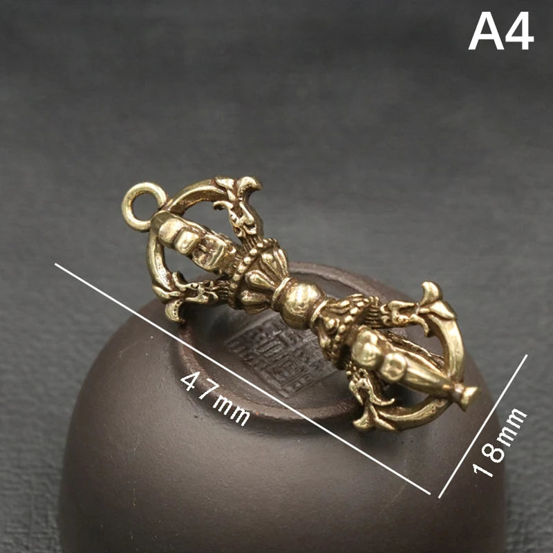 Tibetan Buddhist Vajra Brass Pendant – Nepal Handcraft Charm Jewelry Pendant Charm PLUSH A4