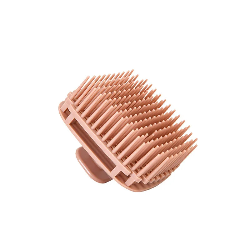Silicone Scalp Massage Shampoo Brush – Shower Hair Comb Scalp Massage Brush PLUSH Red brown