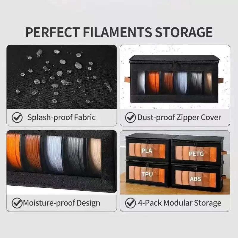 3D Printer Filament Storage Box – Moisture-Proof 1kg Spool Case Filament Storage Box PLUSH