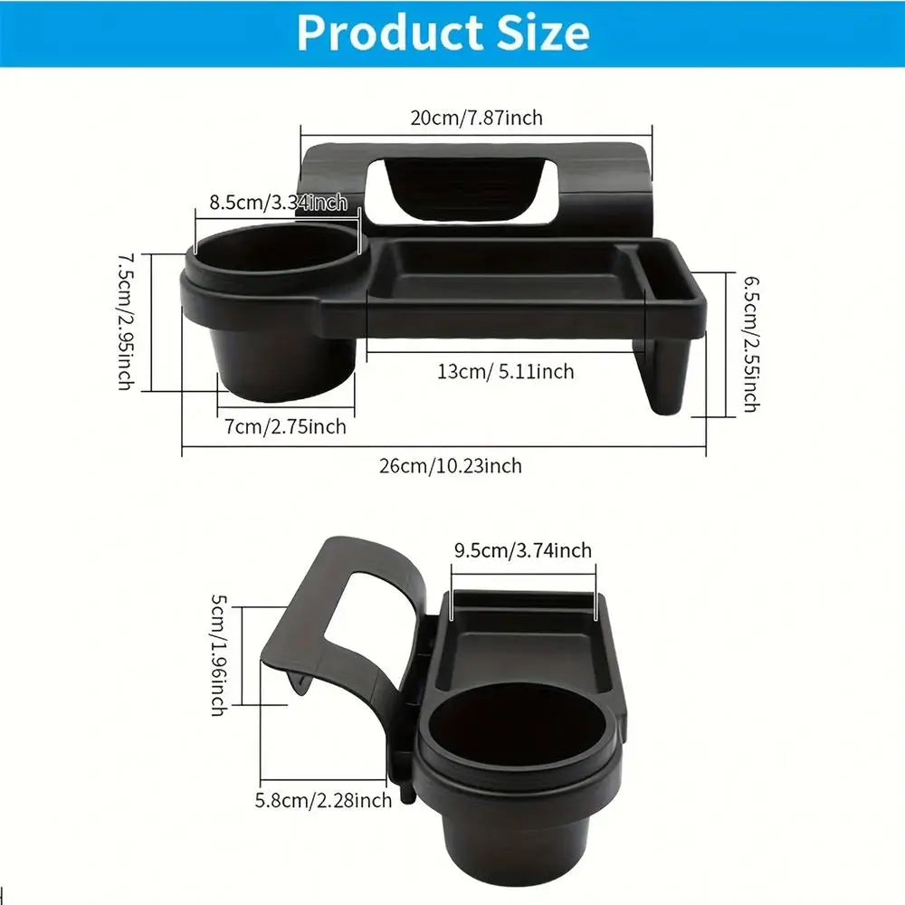 Car Window Cup Holder Phone Mount & Storage Organizer Car Storage Organizer PLUSH Black 1PC