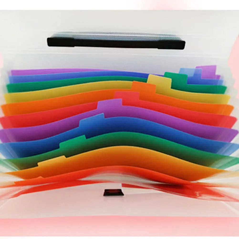 13-Pocket Rainbow Accordion File Organizer | A4 Document Bag Accordion File Organizer PLUSH