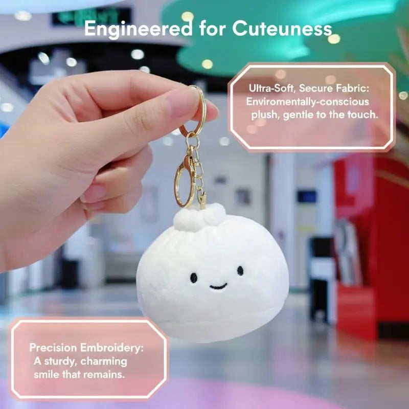 Dim Sum Plush Keychain – Cute Steamed Bun Bag Charm Plush Keychain PLUSH
