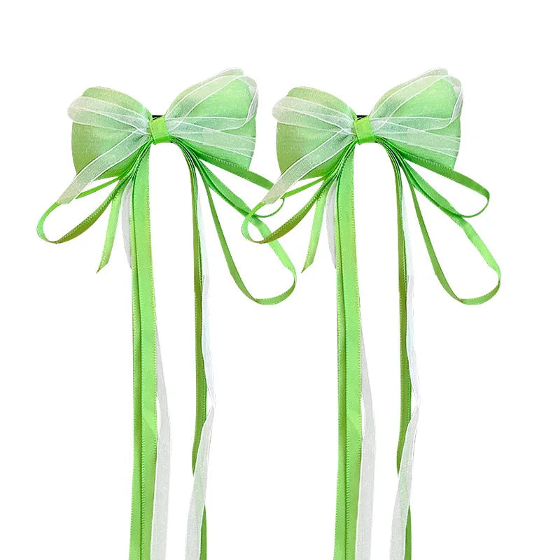 Fairy Ribbon Bow Hair Clips for Girls – 2pcs Barrettes Kids Hair Barrettes PLUSH