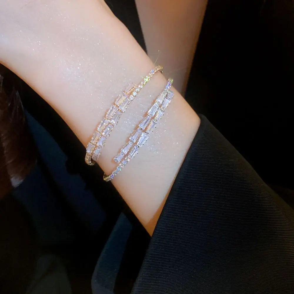 Rhinestone Stainless Steel Cuff Bangle Bracelet for Women Cuff Bangle Bracelet PLUSH