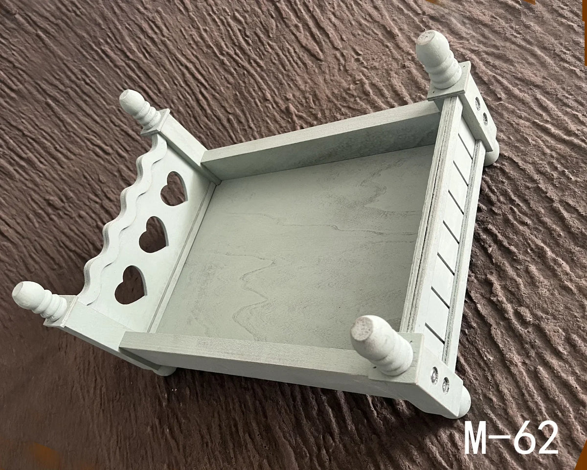 Newborn Photography Props Small Wooden Bed – Baby Studio Prop Photography Prop PLUSH M-62