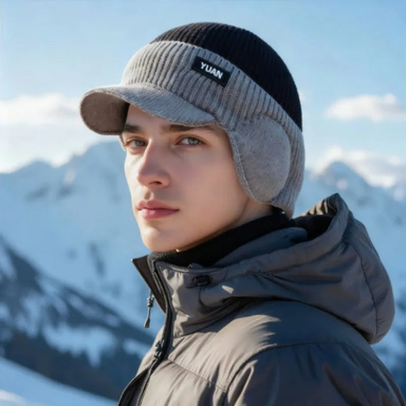 Winter Fleece Lined Knit Beanie & Windproof Ski Mask Set Winter Hat & Mask Set PLUSH