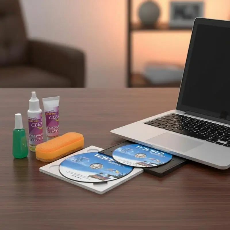 CD DVD VCD Lens Cleaner Kit – Wet & Dry Disc Cleaning Set Lens Cleaner Kit PLUSH