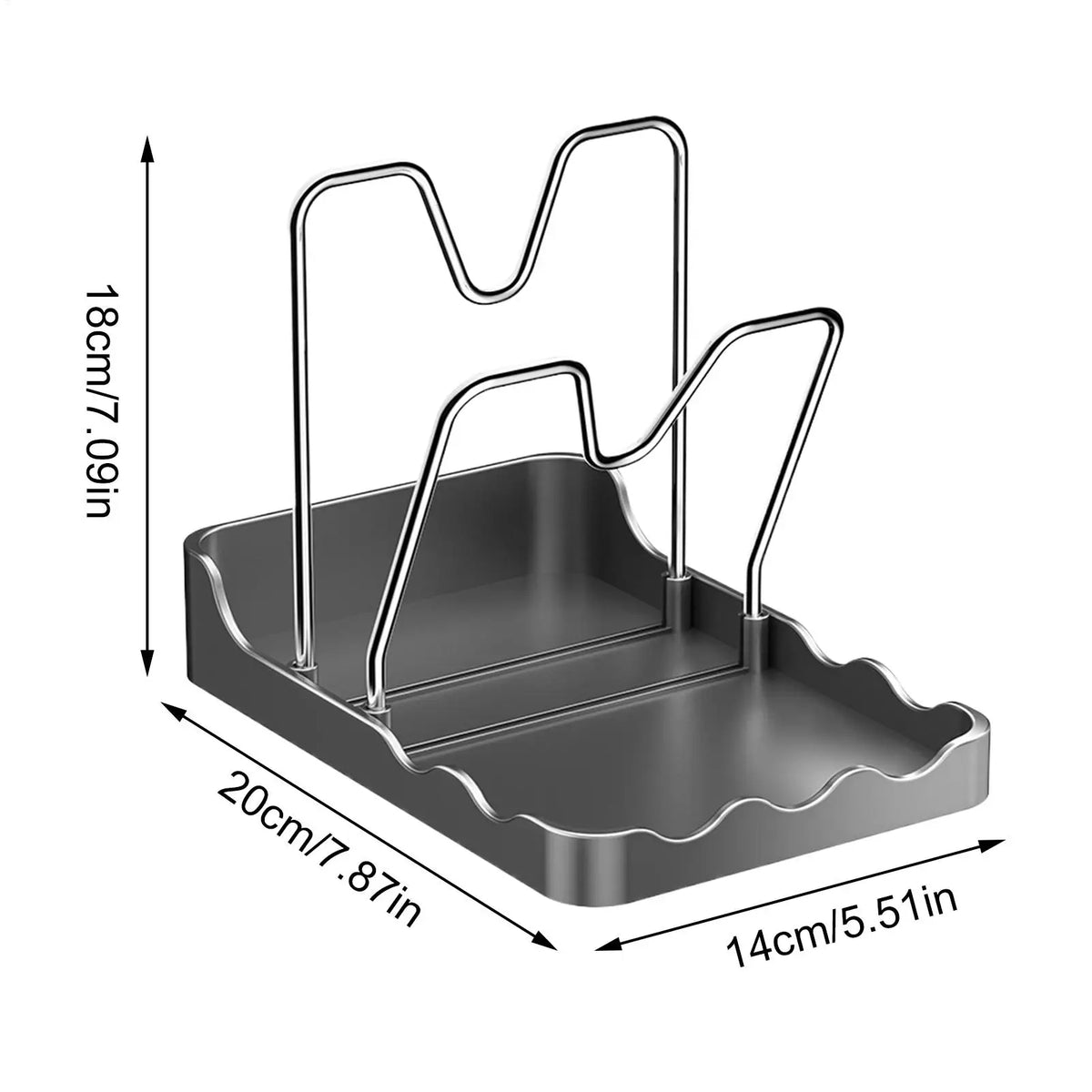 Double Layer Pan Lid Organizer Rack with Drip Tray Kitchen Lid Organizer PLUSH