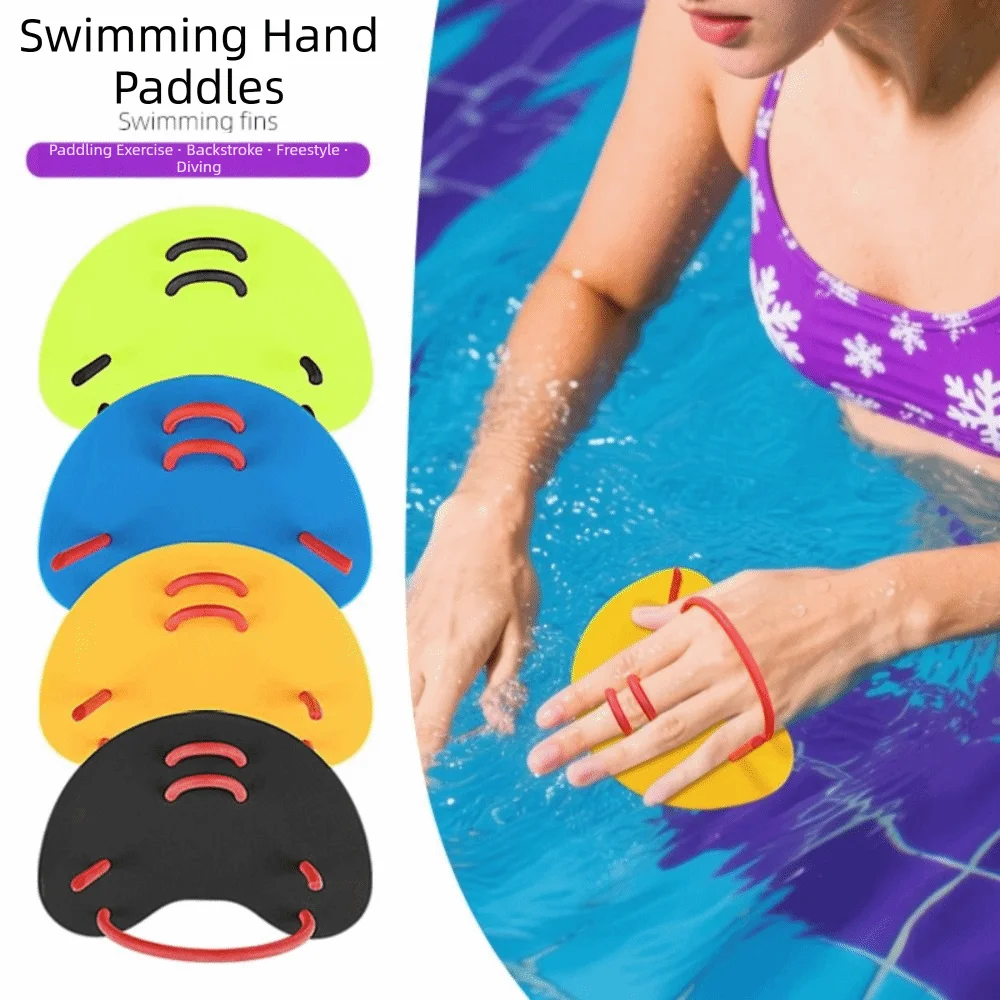 Silicone Finger Webbed Swimming Paddles – Adjustable Hand Fins Swim Training Paddles PLUSH