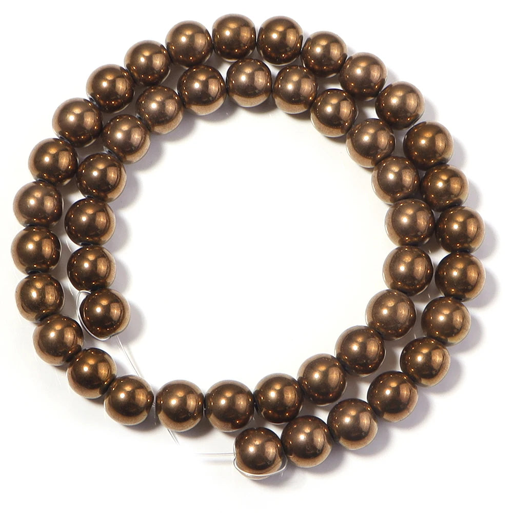 Electroplated Red Copper Hematite Spacer Beads 4–10mm DIY Jewelry Hematite Spacer Beads PLUSH 10mm
