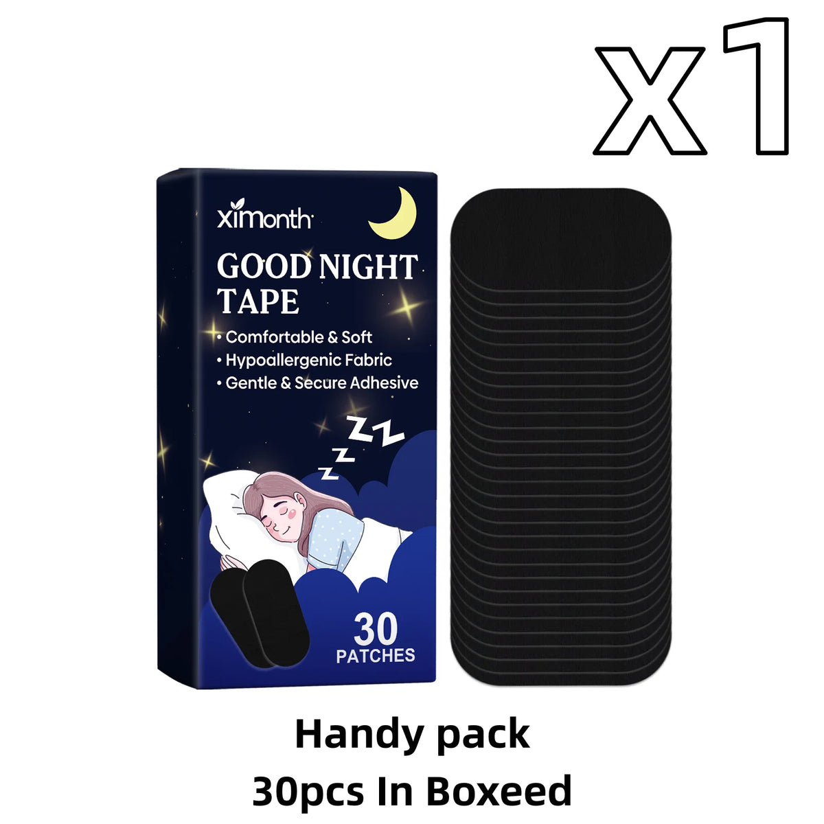 Ximonth Lavender Mouth Tape Sleep Strips 30pcs | Anti-Snoring Sleep Mouth Tape PLUSH New 30Pcs In Boxed