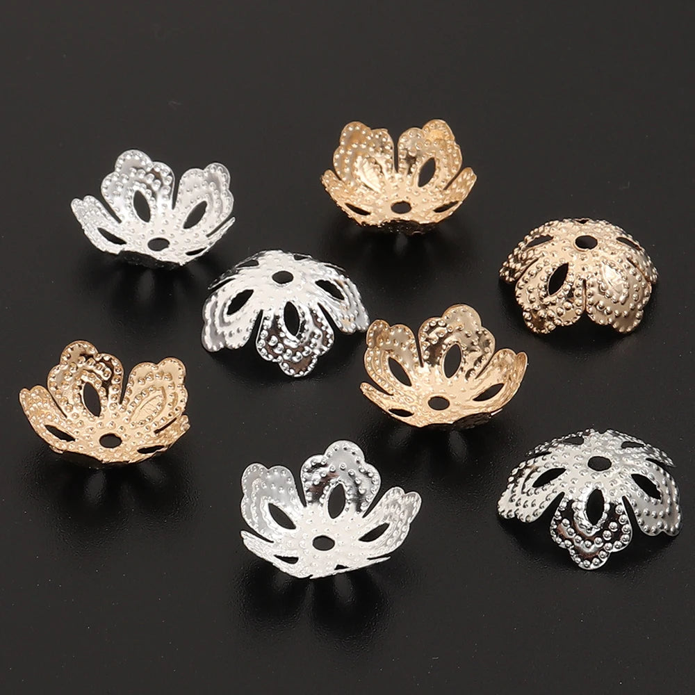 100pcs Metal Flower End Cap Spacer Beads for DIY Jewelry Jewelry Findings PLUSH