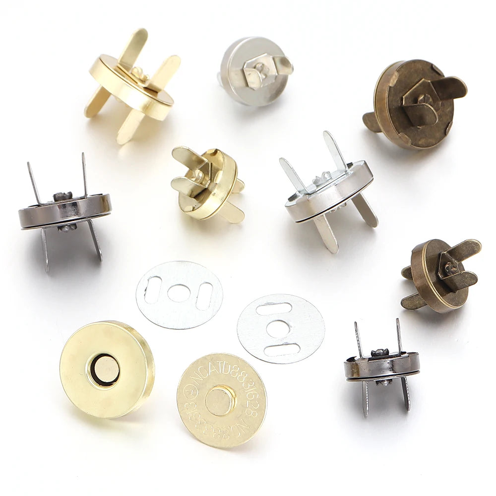 10 Sets No-Sew Iron Magnetic Snap Buttons for Bags & Wallets Magnetic Snap Buttons PLUSH