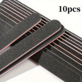 10pcs Double-Sided Nail File Set – Washable Black Sandpaper Nail File Set PLUSH 10 pcs