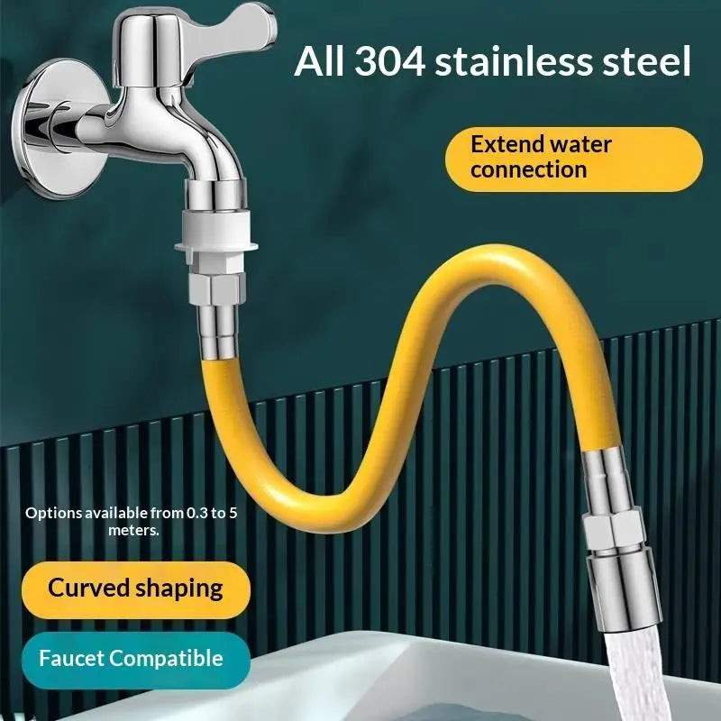 Stainless Steel Faucet Extender Tube – 360° Flexible, 6 Sizes Faucet Extender Tube PLUSH