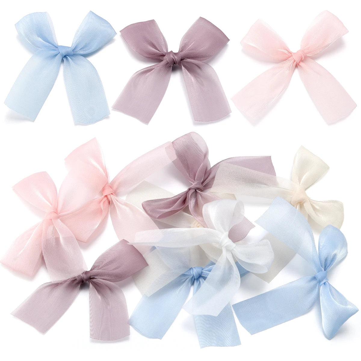 5pcs Satin Ribbon Bows 7x8cm – Multicolor Bowknot Craft Décor Craft Ribbon Bows PLUSH