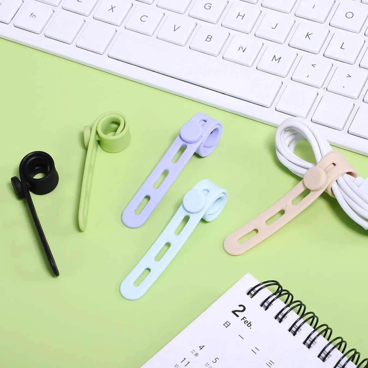 10pcs Silicone Cable Straps – Reusable Cord Organizers Cable Management Straps PLUSH Default Title