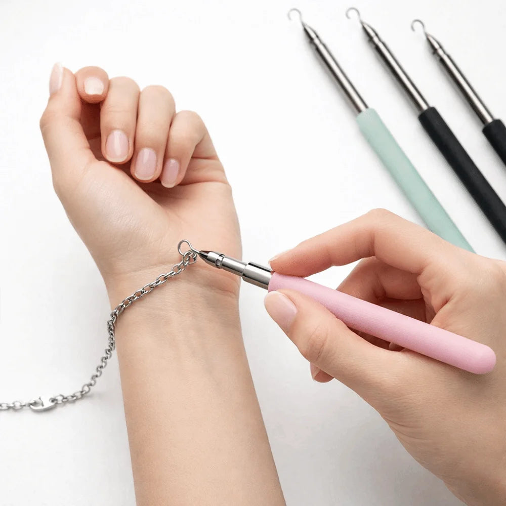 Retractable Bracelet Fastener Helper Tool – Stainless Steel Jewelry Helper Tool PLUSH