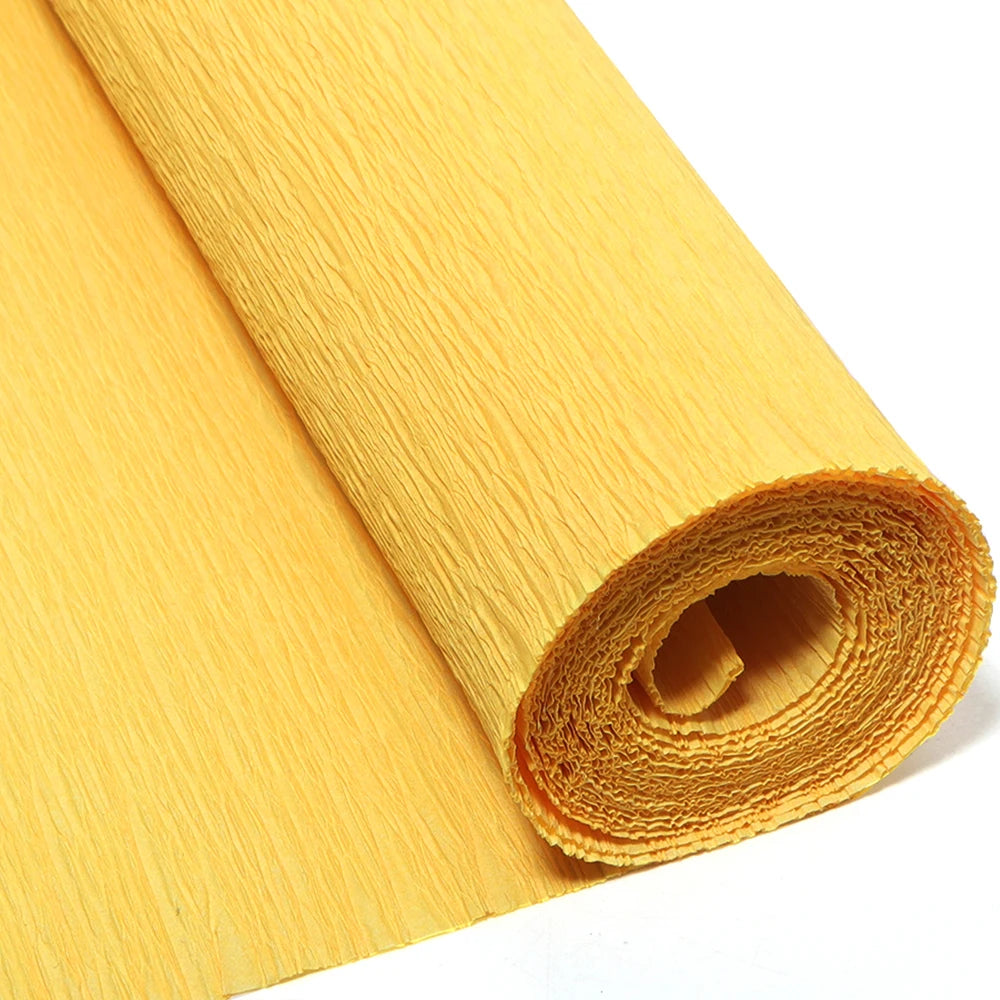 Wrinkled Paper Ribbon Roll 2.5m – DIY Gift & Party Décor Paper Craft Ribbon PLUSH yellow