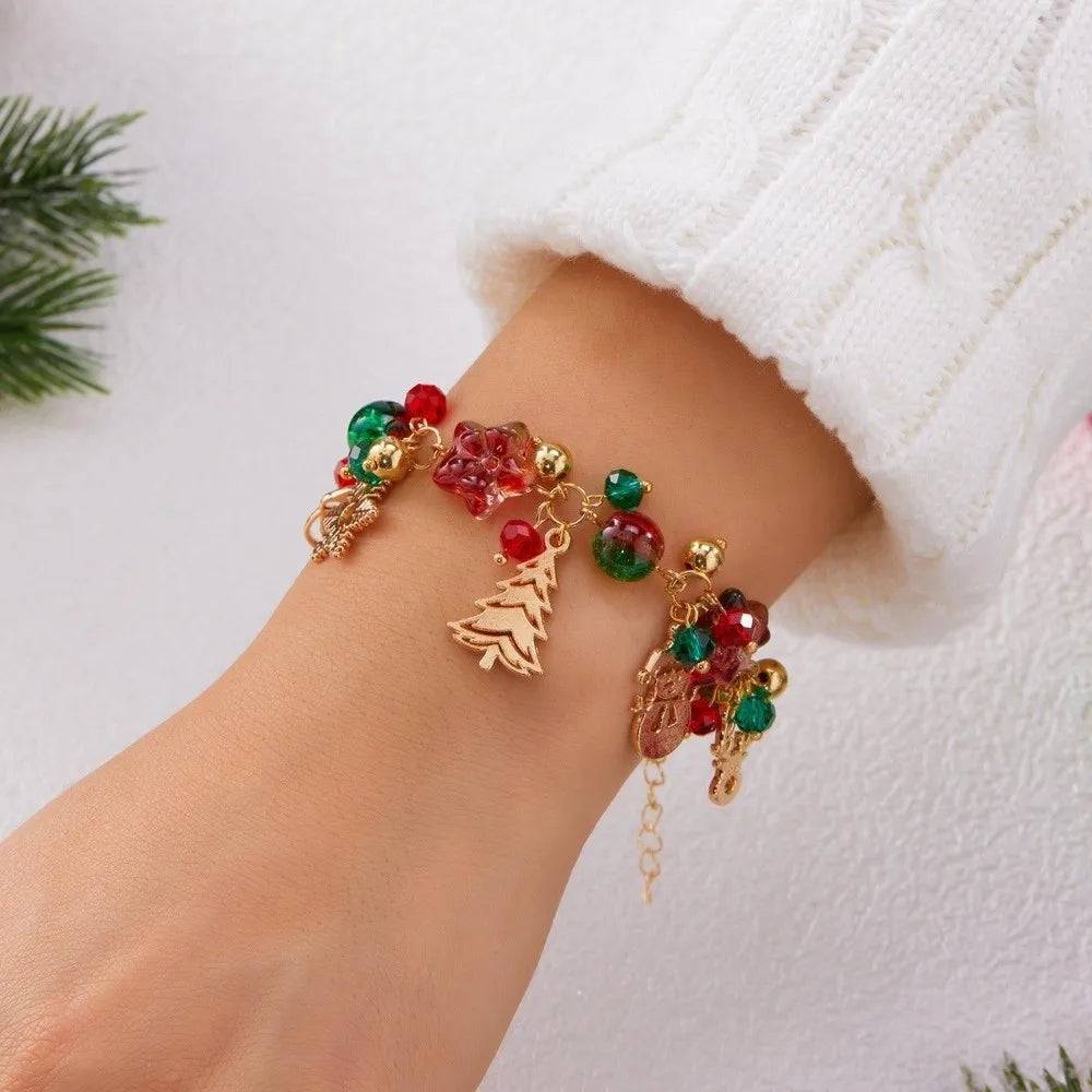 Christmas Tree Snowflake Bracelet – Adjustable Glaze Bangle Fashion Bracelet PLUSH