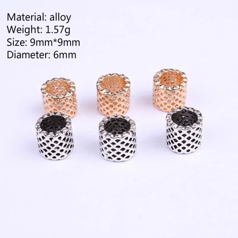 5pcs Viking Dreadlock Beads – Antique Silver & Gold Hair Rings Hair Braid Beads PLUSH