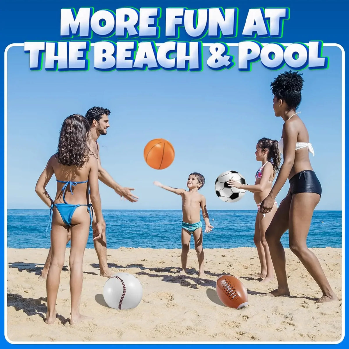 Inflatable Sports Beach Balls 24-Pack – Kids Pool & Beach Toy Inflatable Beach Toy PLUSH