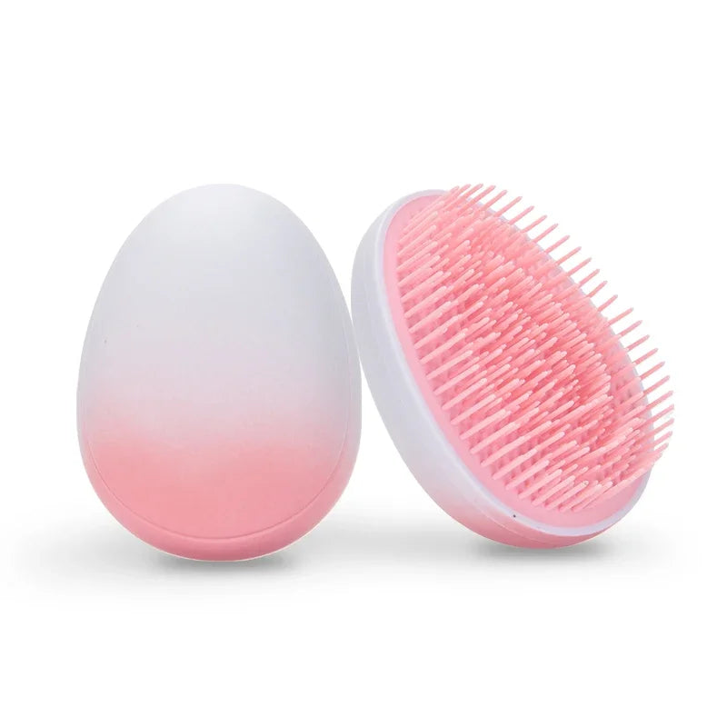 2-Pack Mini Gradient Egg Detangling Hair Brush – Soft Bristles Detangling Hair Brush PLUSH