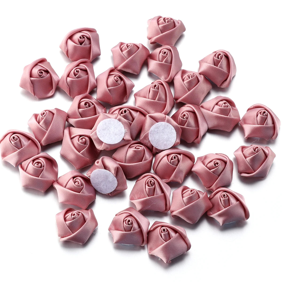 20pcs Mini Ribbon Rose Rosettes for DIY Hair Accessories & Crafts