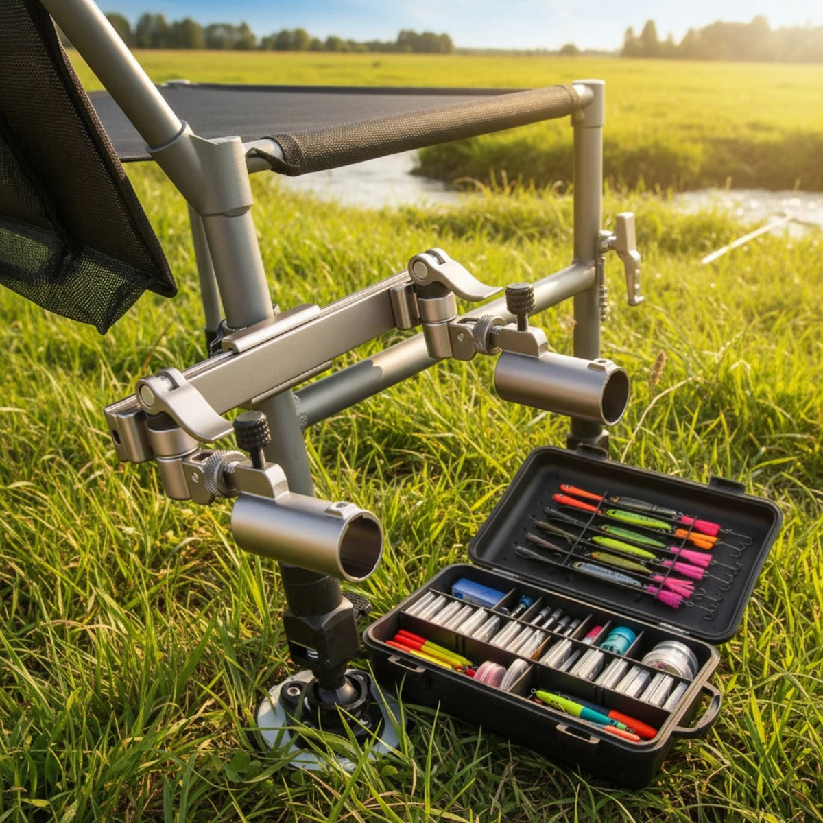 Two-Rod Fishing Rod Holder Mount – 360° Rotation Adjustable Fishing Rod Holder PLUSH
