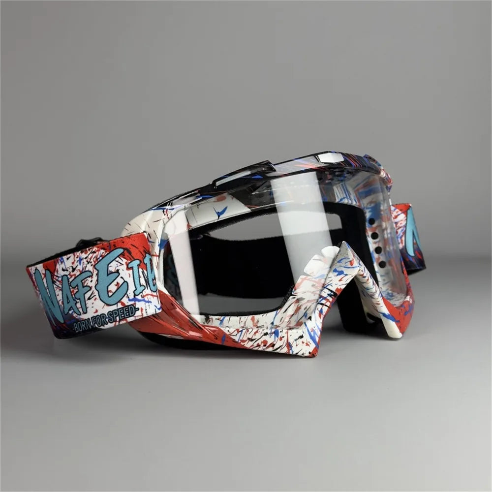 UV400 Sports Goggles – Cycling, ATV, Ski & MX Riding Sports Goggles PLUSH Red transparent