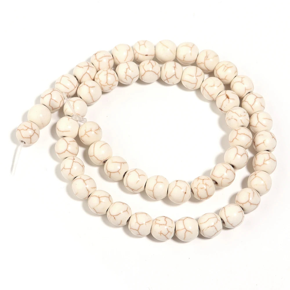White Turquoise Stone Beads 3-20mm | DIY Jewelry Making Stone Jewelry Beads PLUSH 8mm-ap45pcs