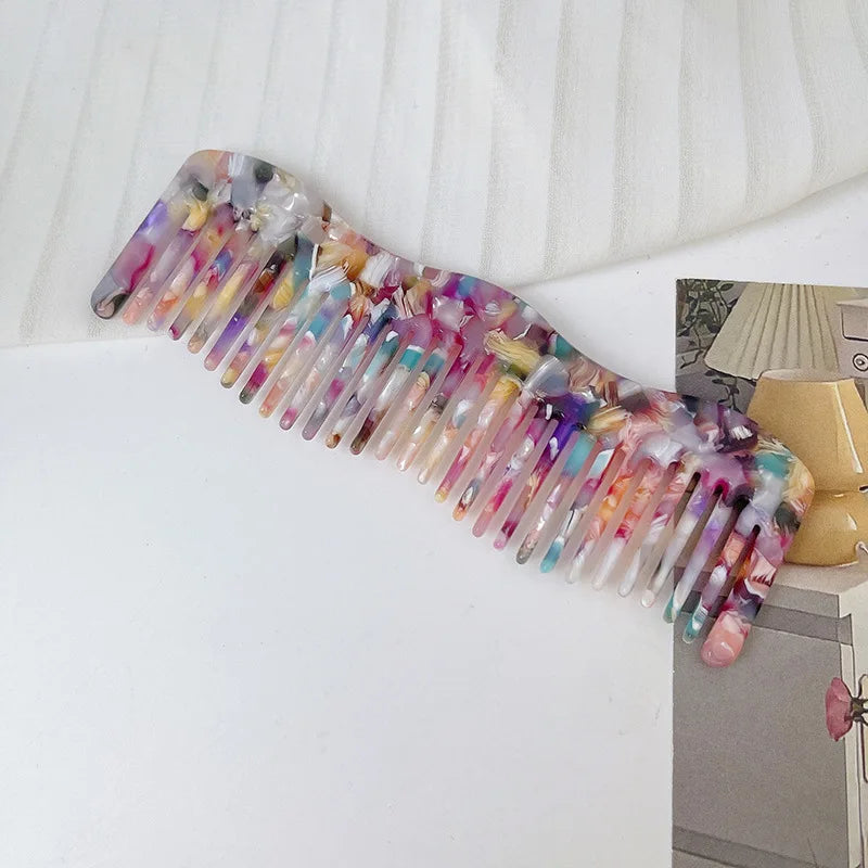 Wavy French Acetate Hair Comb – Anti-Static & Portable Acetate Hair Comb PLUSH 7