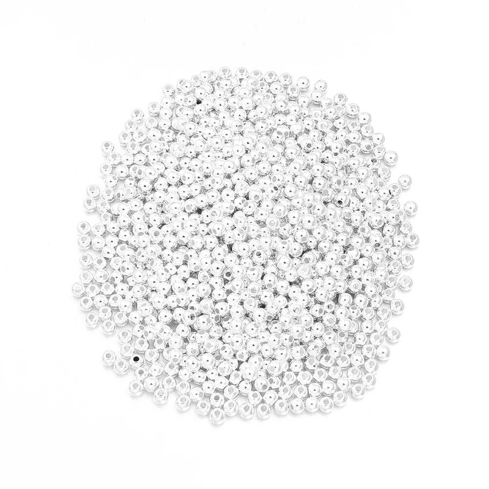 50-100pcs Silvering ABS Imitation Pearl Spacer Beads – DIY Jewelry Pearl Spacer Beads PLUSH 4mm 1000pcs