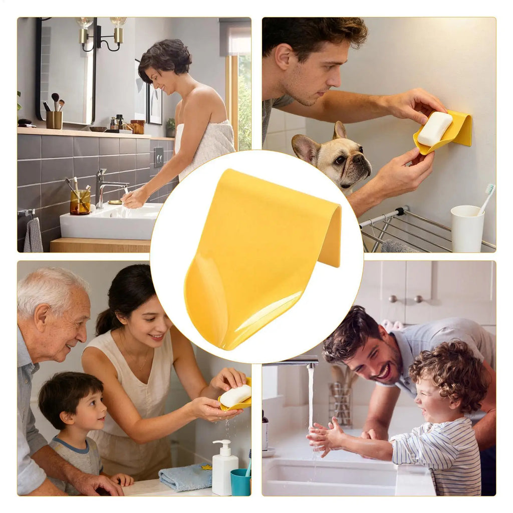 Leafology Drain Soap Dish – Self-Draining Wall & Counter Holder Drain Soap Dish PLUSH