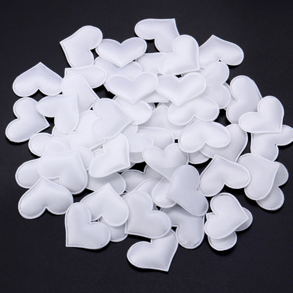 Satin Heart Petals Confetti 50-100pcs – Wedding & Party Decor Wedding Party Decor PLUSH white 25mm x 100pcs