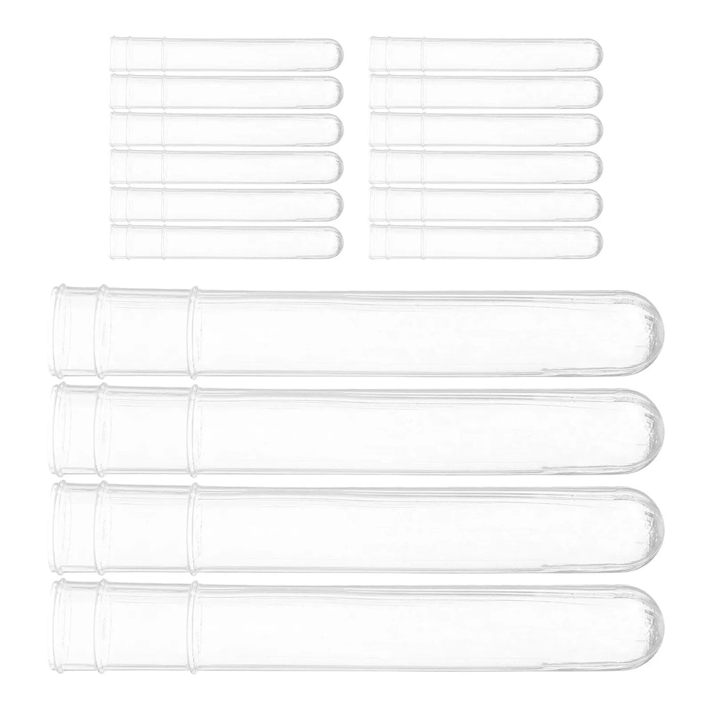 100pcs Clear Plastic Test Tubes – Transparent Sample Vials Plastic Test Tubes PLUSH