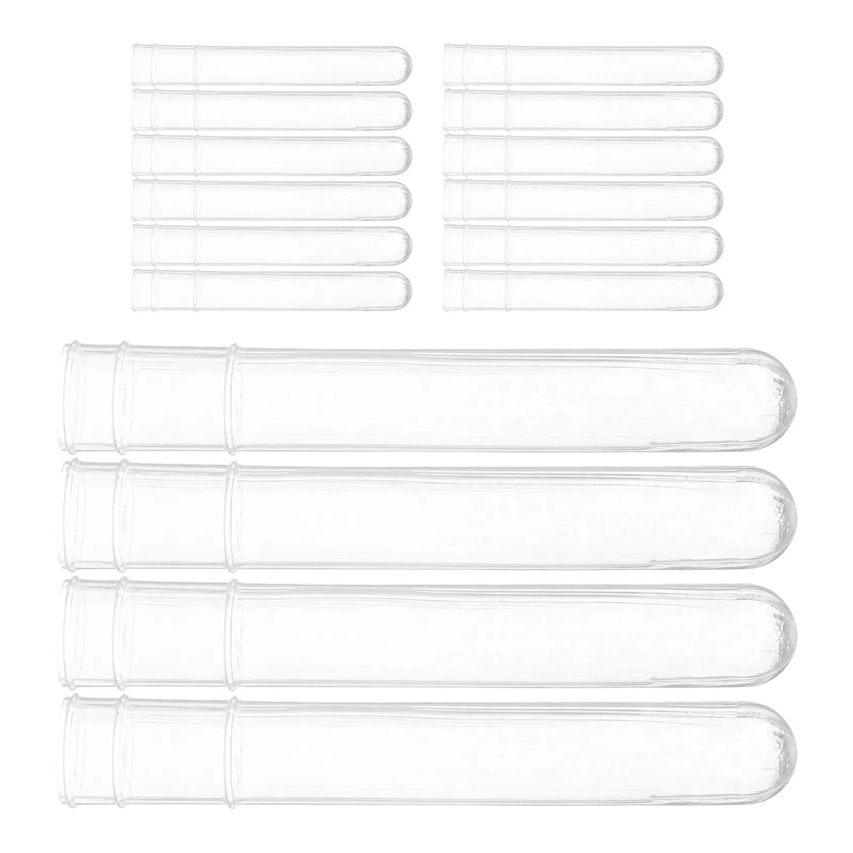 100pcs Clear Plastic Test Tubes – Transparent Sample Vials Plastic Test Tubes PLUSH