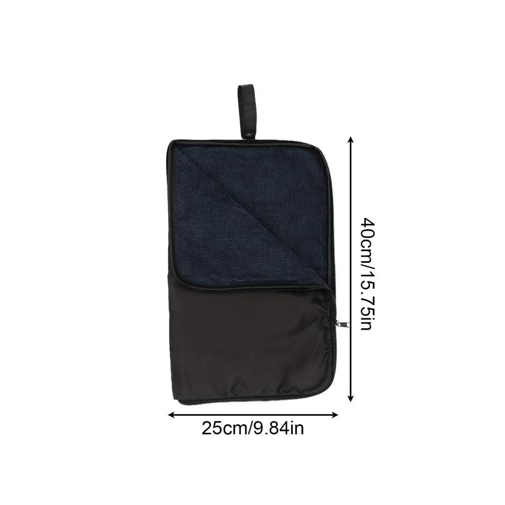 Zipper Wet Dry Bag with Towel – Leak-Proof Swim Pouch Wet Dry Swim Bag PLUSH Black