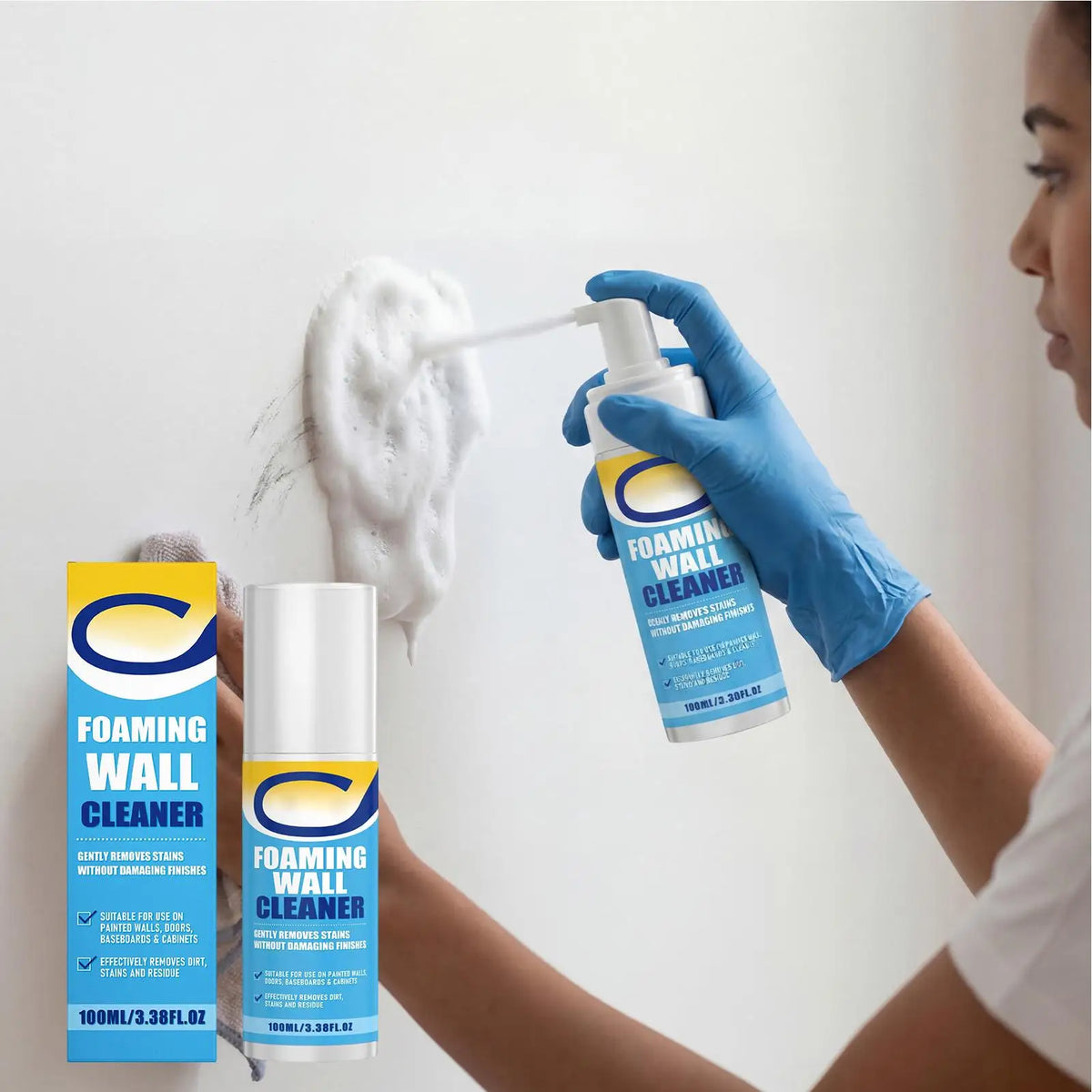 Bathroom Foam Cleaner 100ml | Kitchen & Tile Degreaser Spray Foam Surface Cleaner PLUSH