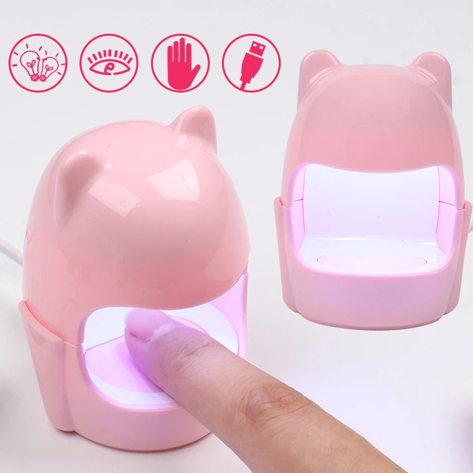 Mini UV LED Nail Lamp – Portable Single Finger Gel Polish Dryer UV LED Nail Dryer PLUSH