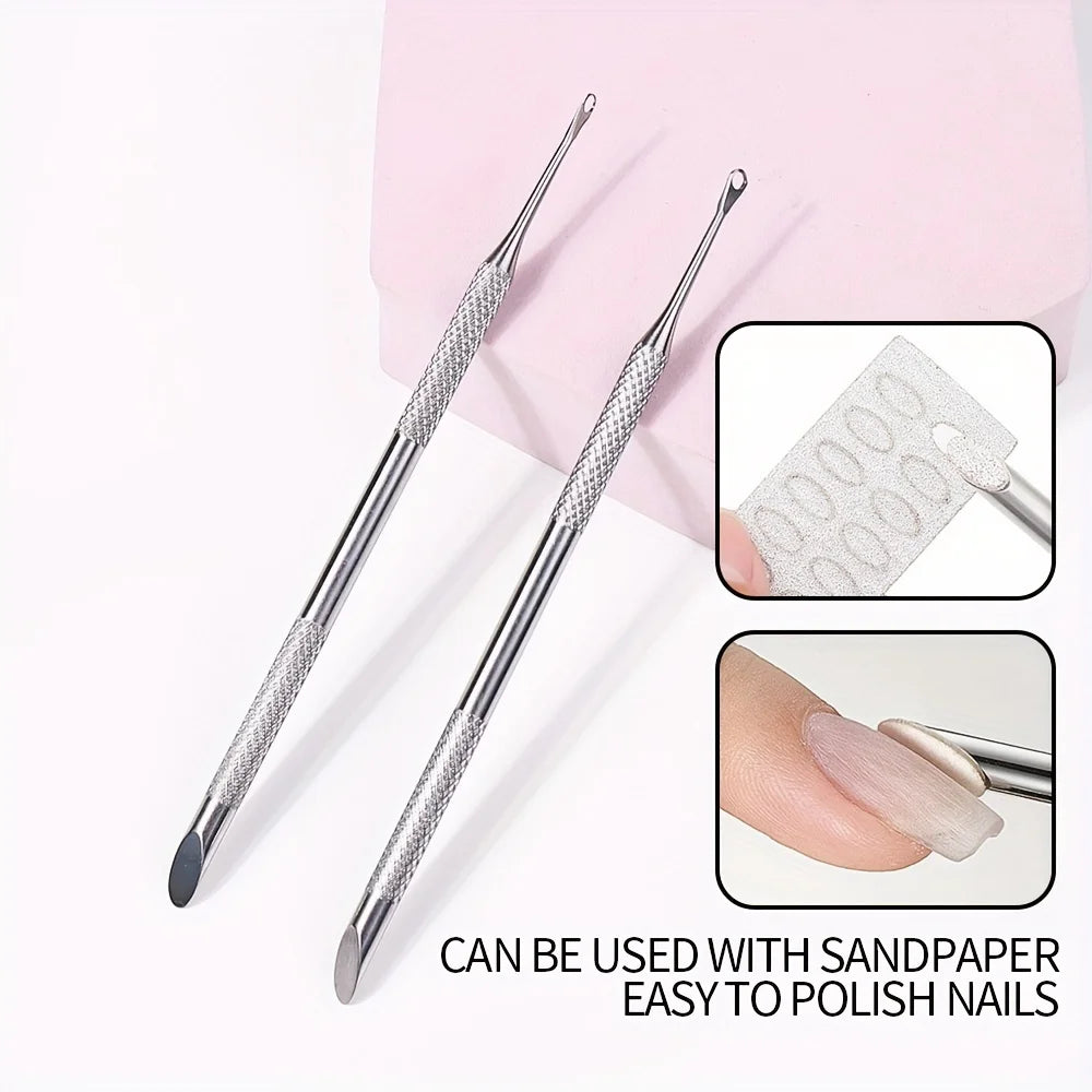 Double-Ended Stainless Steel Cuticle Pusher | Manicure Tool Cuticle Pusher PLUSH