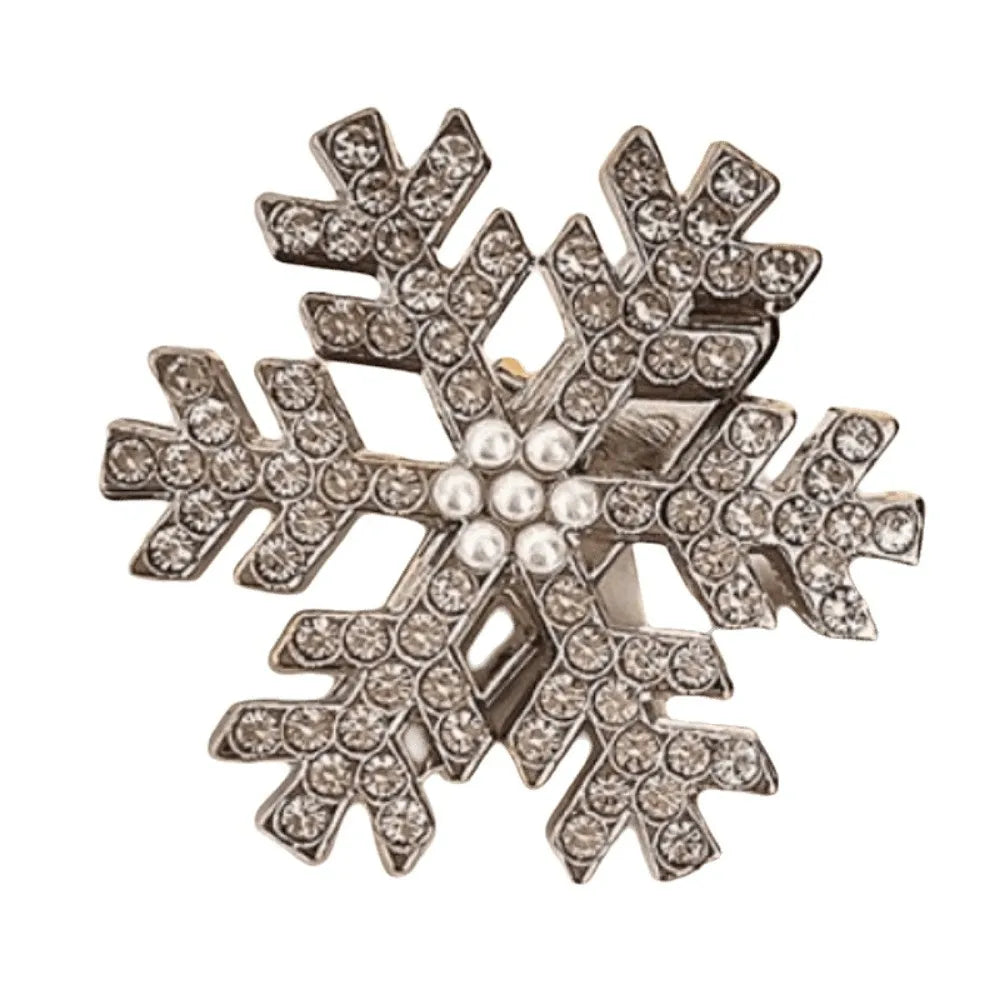 Rhinestone Snowflake Hair Clips Silver Korean Barrettes 10pcs Hair Clip Barrettes PLUSH Style 3