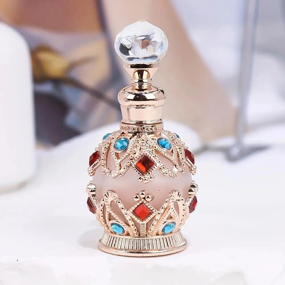 15ml Luxury Glass Perfume Bottle | Arabic Design Aroma Dispenser Glass Perfume Bottle PLUSH