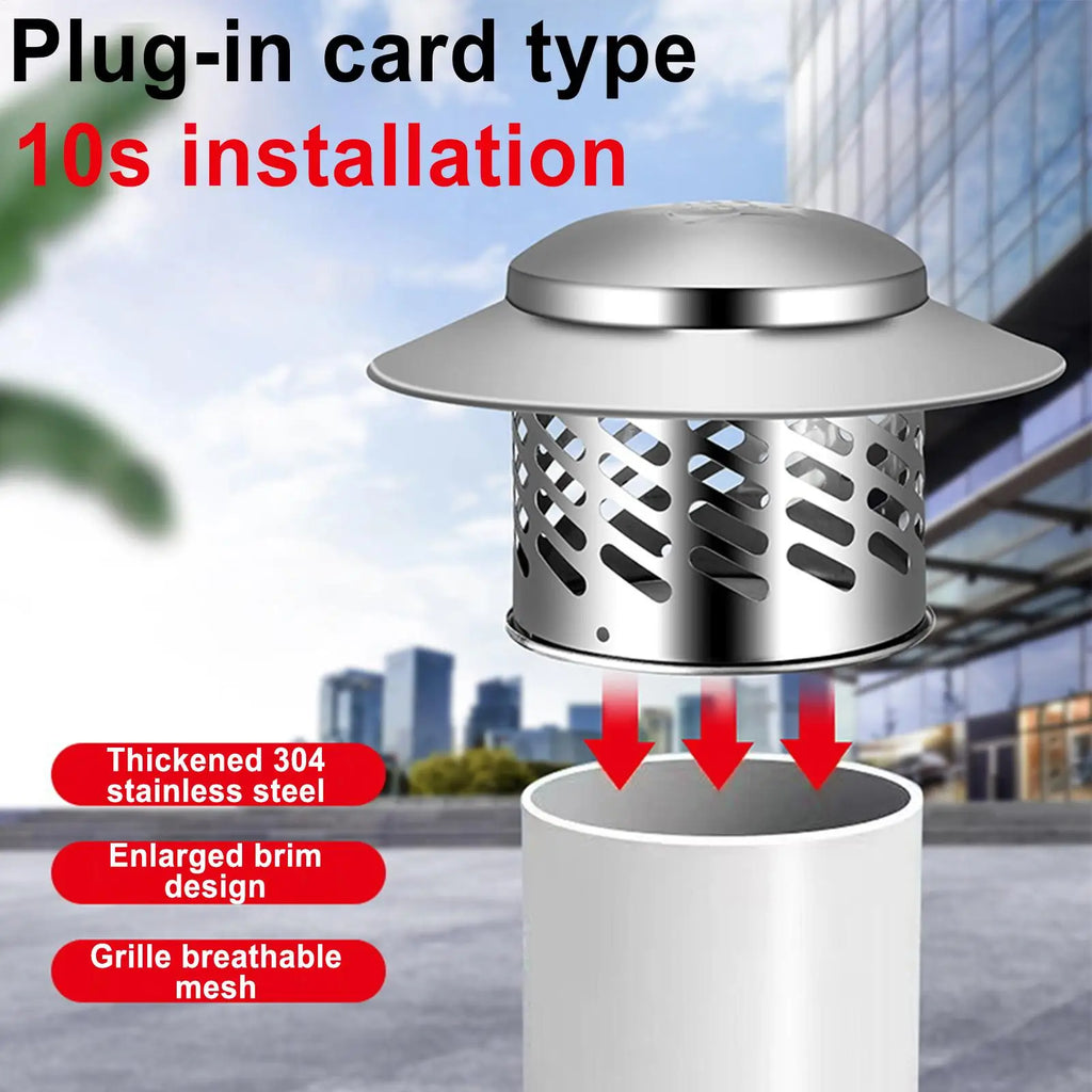 Stainless Steel Chimney Rain Cap | Waterproof Exhaust Pipe Cover Chimney Vent Cap PLUSH